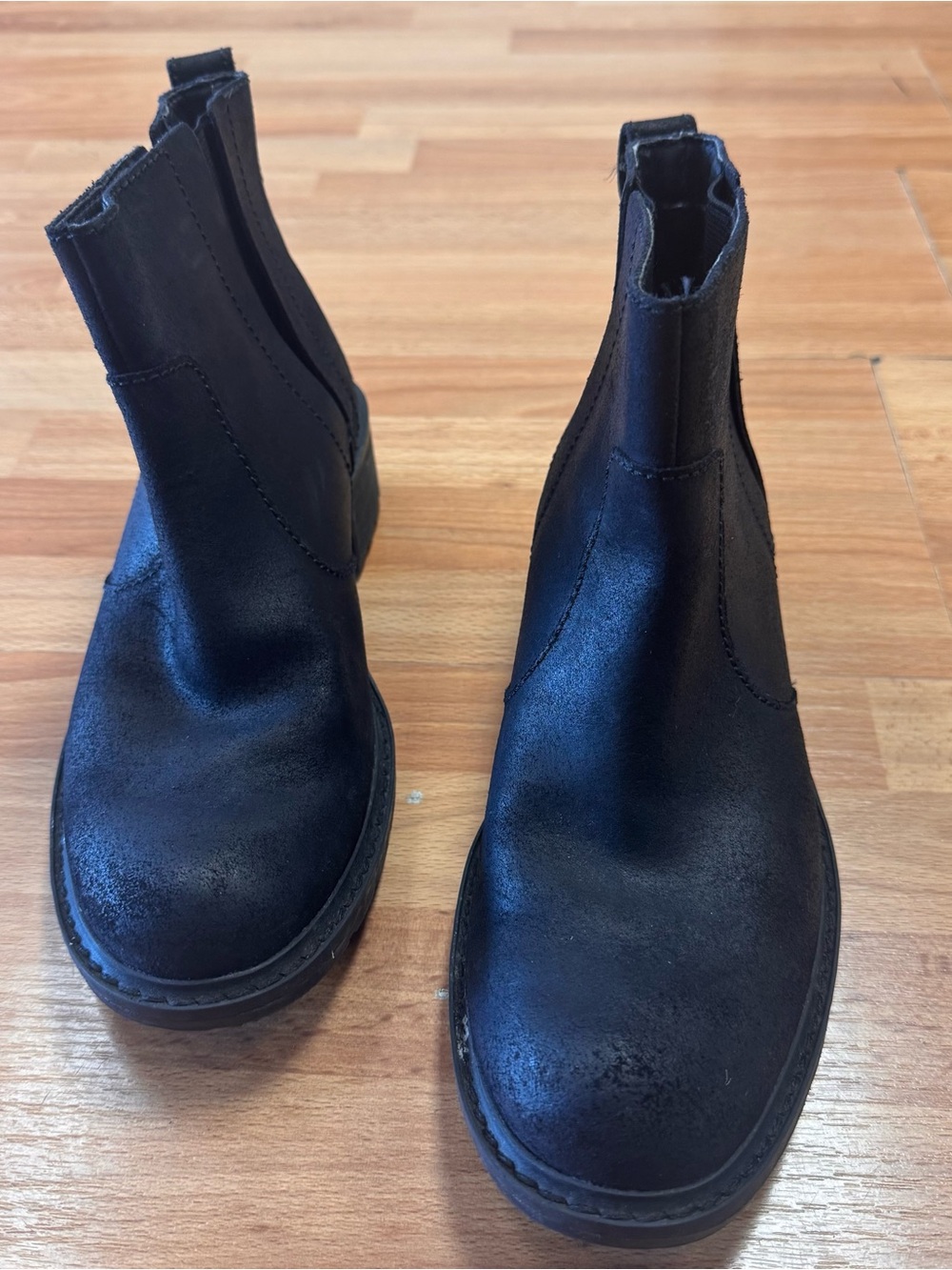 Timberland Mirah Leather Chelsea Ankle Boots 6.5 Round Toe Black - Picture 9 of 9